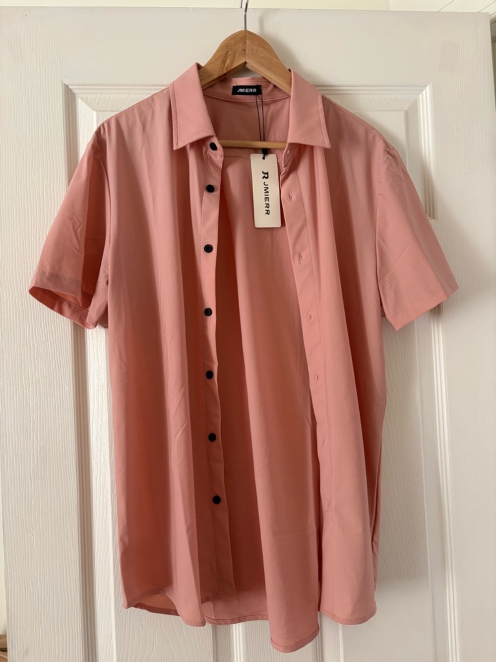 Men’s Short-Sleeve Athletic Fit Button-Down Shirt in Dusty Rose